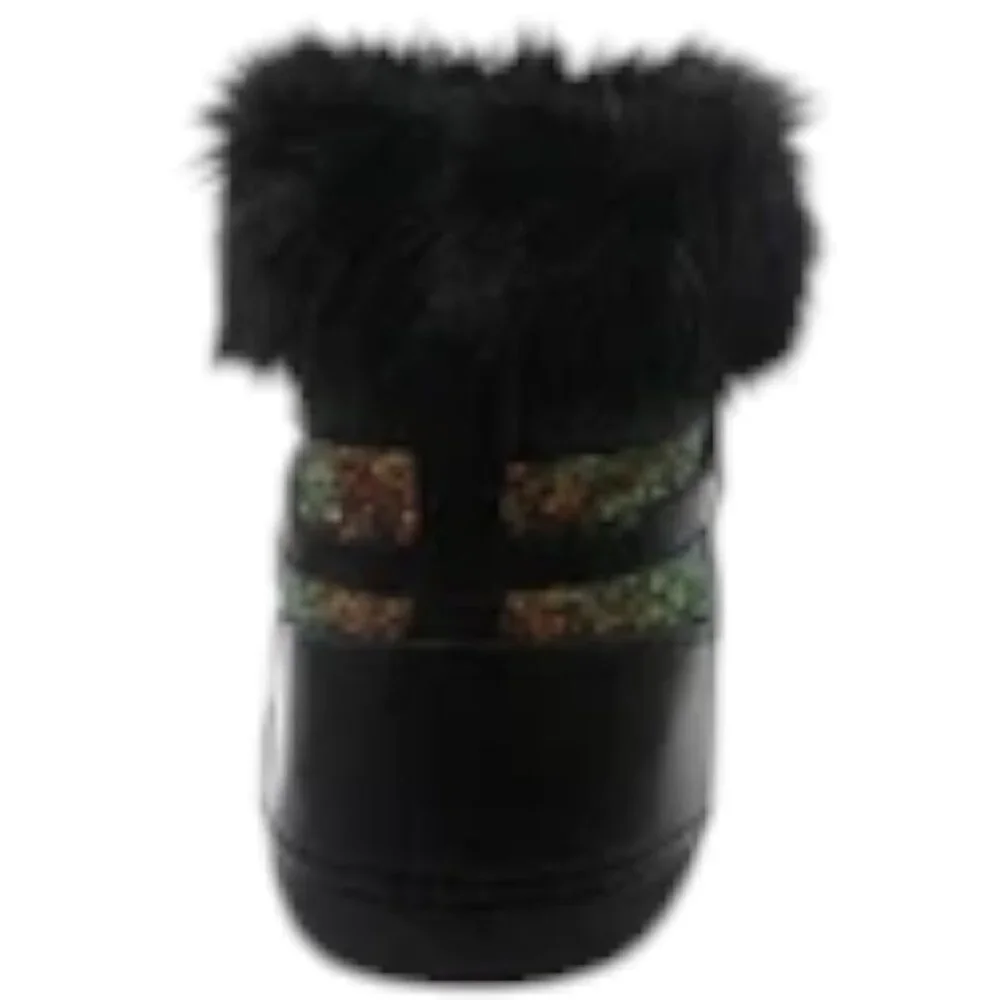 Cape Robbin Women's Polar Black‎ lace up Faux Fur Moon Boots sz 10 NWB
